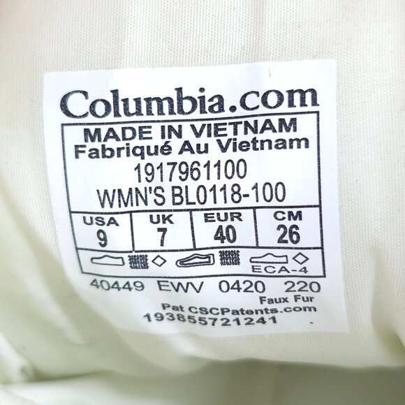 COLUMBIA WOMEN'S SIZE 9 WHITE WATERPROOF BOOTS OMNI-HEAT 200G INSULATION *AS-IS* - Picture 4 of 16